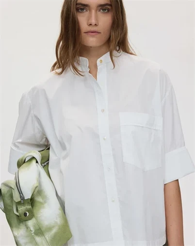 Rabens Saloner - Seval Poplin Boxy Skjorte - White